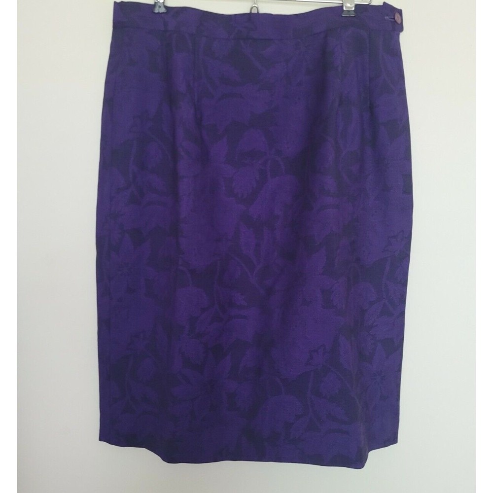 Vintage Pendleton Womens 100% Virgin Wool Floral Midi Skirt Lined Size 14